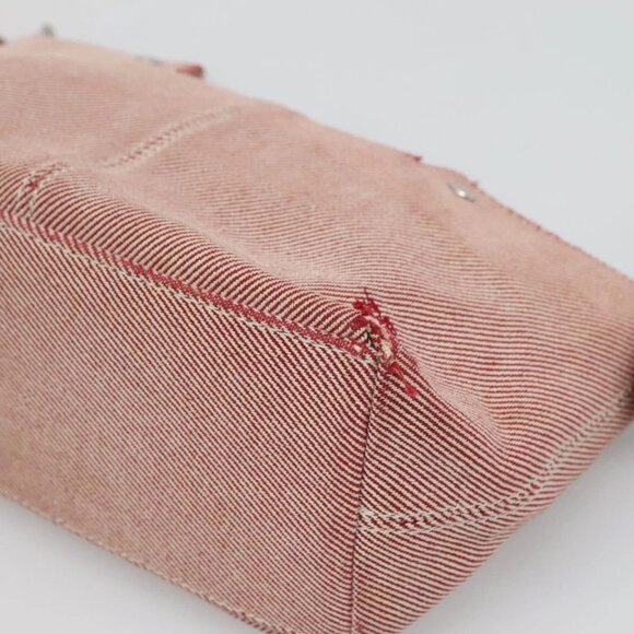 BURBERRY Nova Check Blue Label Shoulder Bag Canvas Red Silver Auth ti3084 - Picture 4 of 16